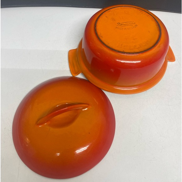 Descoware 17-A 16 FE Flame Orange Covered Casserole Pan Made inBelgium - Picture 12 of 16